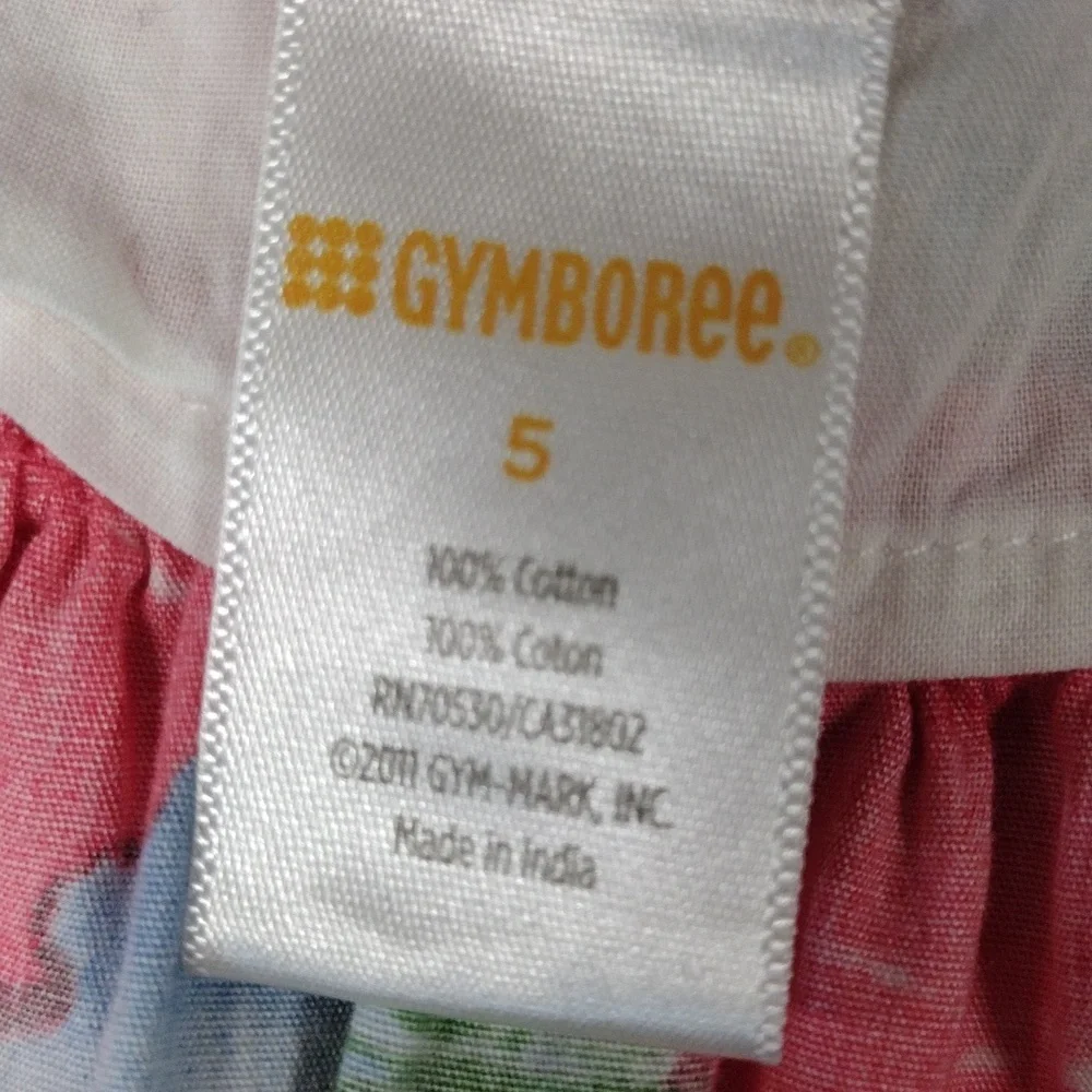 Gymboree Pink and Green Floral Kids Dress